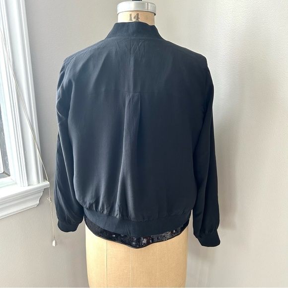 Eileen Fisher Women’s Black 100% Silk Bomber Jacket Size XS - Picture 4 of 17